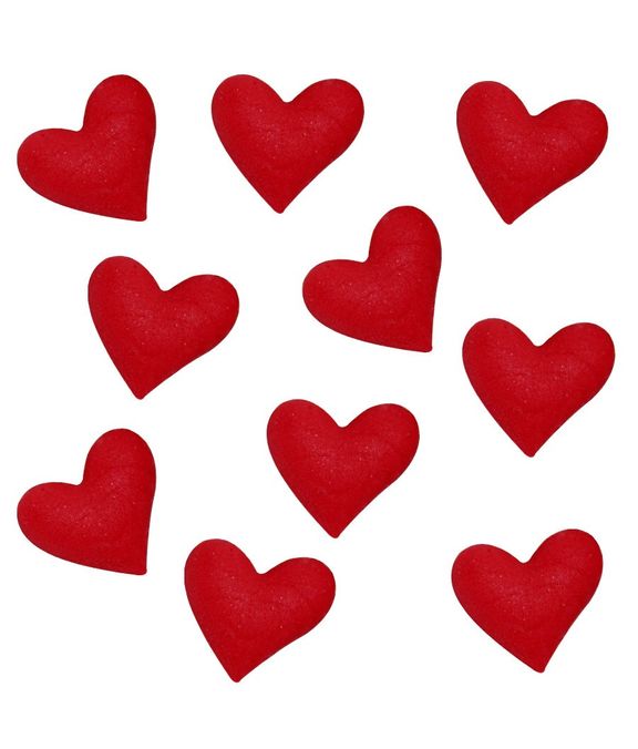 Confeito de Açúcar Coração P Vermelho (D01) com 10 un ABELHA CONFEITEIRA -  lojasantoantonio