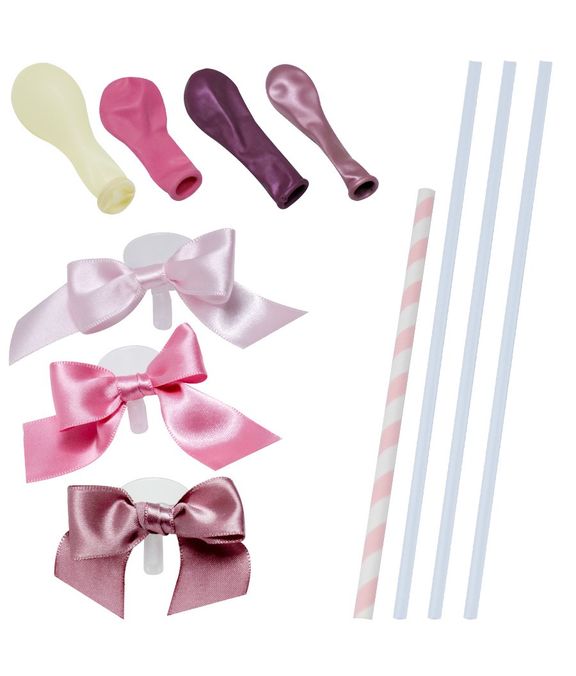 Topo De Bolo Balloon Topper Com 4 Baloes Rosa NÂº5 Juliana Polettini Lojasantoantonio