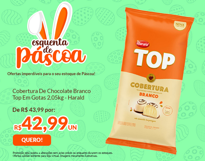 * COBERTURA DE CHOCOLATE BRANCO TOP - GOTAS 2,05KG HARALD
